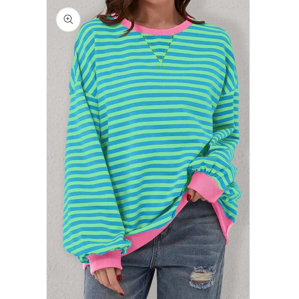 Vibrant Striped Women's Sweatshirt